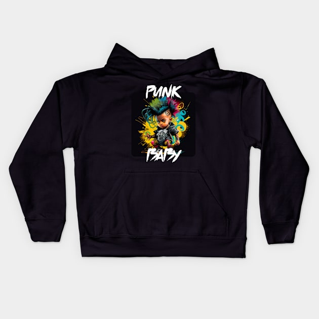 Graffiti Style - Cool Punk Baby 7 Kids Hoodie by PD-Store